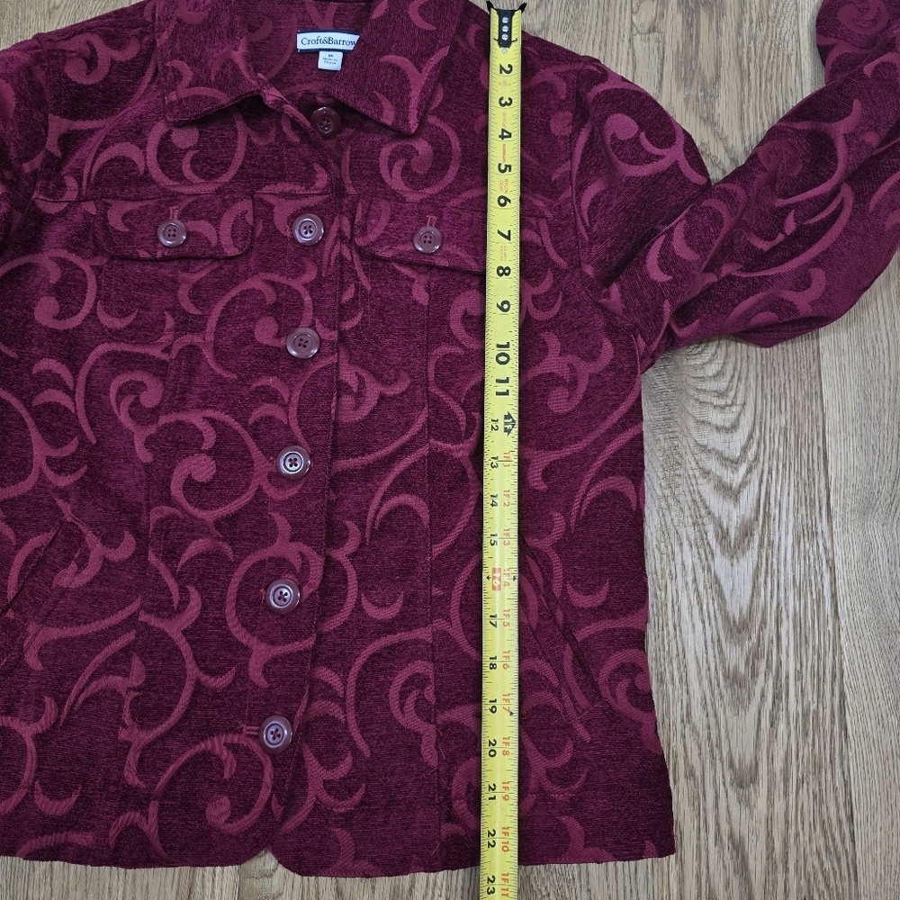 Croft And Barrow Red Patterned Jacket Button Up Medium - Picture 12 of 12